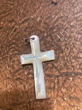 Bethlehem Cross Made From Shell Really Pretty Milky White Color Pendant