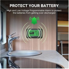 Programmable 500A Battery Monitor with Shunt, High/Low Alarm