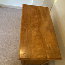 Brown Pine Wood 5 Drawer Chest of Drawers, Metal Pull Handles, 90x45x80cm