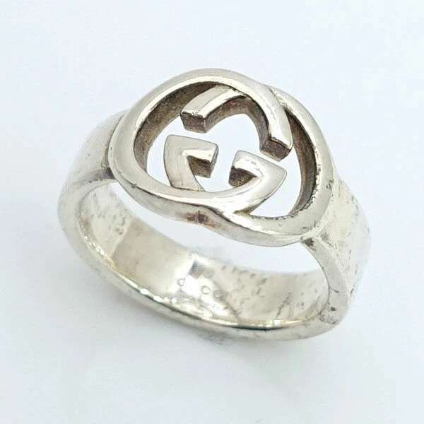 Bague Gucci à emboîtement US5.25 en argent sterling 925 accessoires occasion rang B
