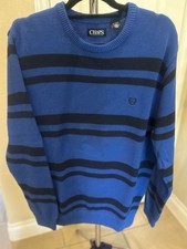 Chaps Crew Neck Pullover Sweater Blue XL