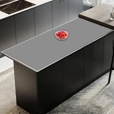 2MM Thick 35.43x23.62" Extra Large Silicone Mat Countertop Protector Light Gray