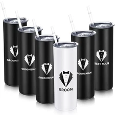 Tanlade Set of 6 Groomsmen Gifts for Wedding Proposal Cups 20 oz Groomsman Tu...