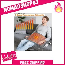 Electric Heating Pad for Back Neck Shoulder, 9 Heat Levels 4 Timers Washable