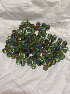 Machine Made Glass Cat's Eye Toy Marbles Lot, Assorted Mixed Color Swirls
