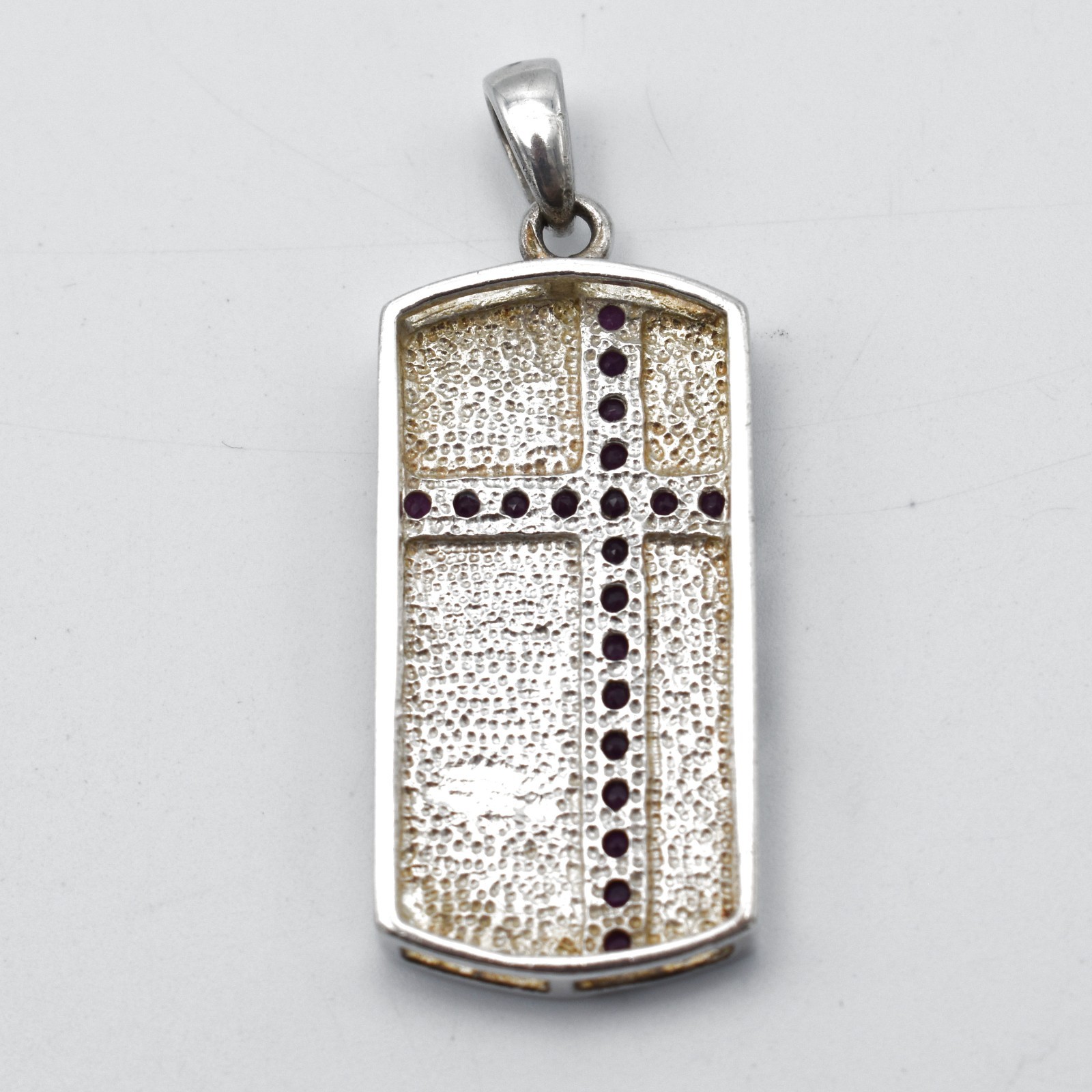 Vintage Solid Silver Ruby Gemstone Birthday Penda… - image 5