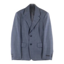 PRADA Glen Plaid 2b Wool Tailored Jacket Grey UGM169 S221 10EA Used f71bbee4c6a5