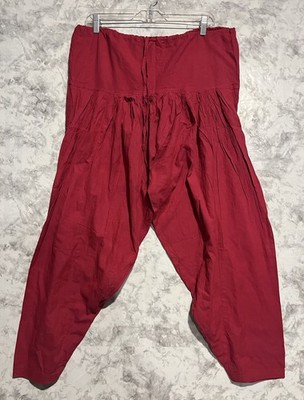 Fabindia Drop Crotch Harem Pants Boho Gypsy Hippie Red Indigo Cotton Size S