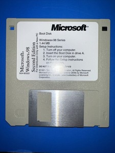 Microsoft Windows 98 Second Edition Boot Disk X04-80322 NEW SEALED 3.5” Floppy