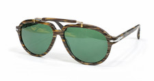 Persol Senna Sunglasses PO0202S Tortoiseshell/Green 57-13-140mm With Case New