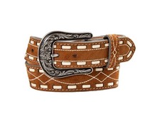 Nocona Western Belt Girls Roughout Boot Stitch Leather Rust N4444232