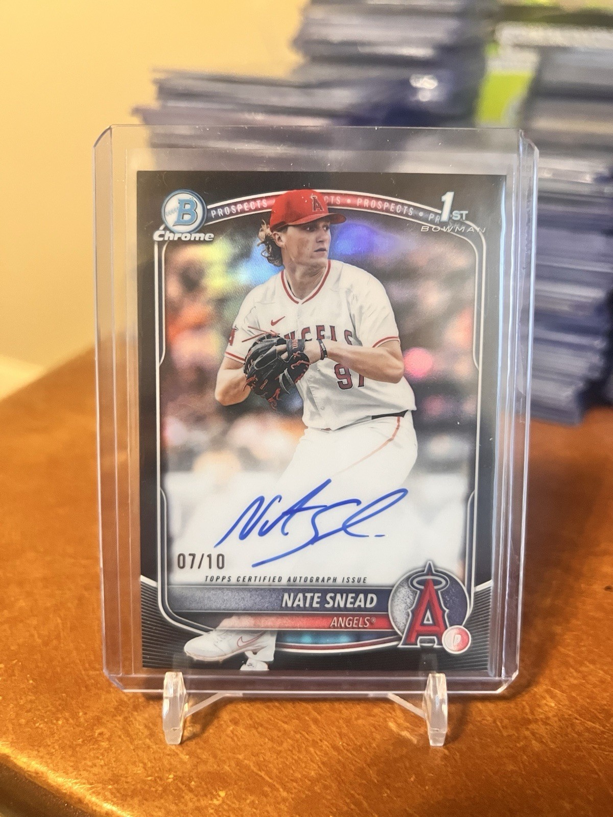 2025 Bowman Draft- NATE SNEAD 1st Chrome BLACK REFRACTOR AUTO/10 Angels #CPA-NSN