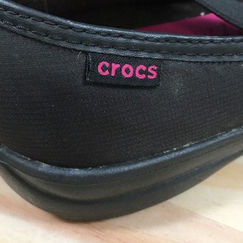 Crocs Shoes Womens 7 Sporty Comfort Slip On Mary Jane Flats Black Fabric Casual - Picture 10 of 16