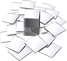 50 Pieces Mini Size Square Mirror Adhesive Small Square Craft Mirror Tiles for C