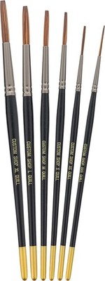 Custom Shop Set of 6 Lettering Quill 6-Brush Lettering, Black,nickel 