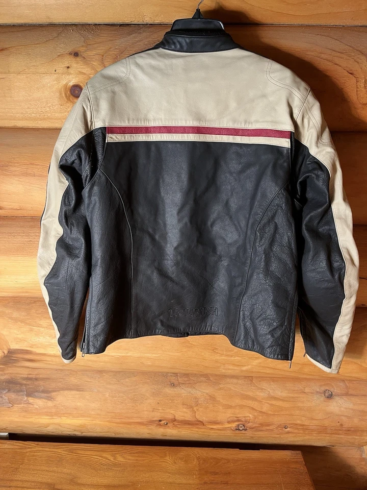 Triumph женщин доспехи мотоциклетная куртка кожаный размер 2L * читать * - Изображение 2 из 4