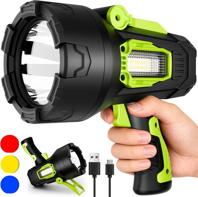 Rechargeable Spotlight，99,000 Lumens Super Bright LED Spotlights Flashlight, 100