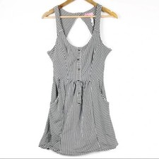 O'Neill Black White Striped Racerback Mini Dress Womens XL Surf