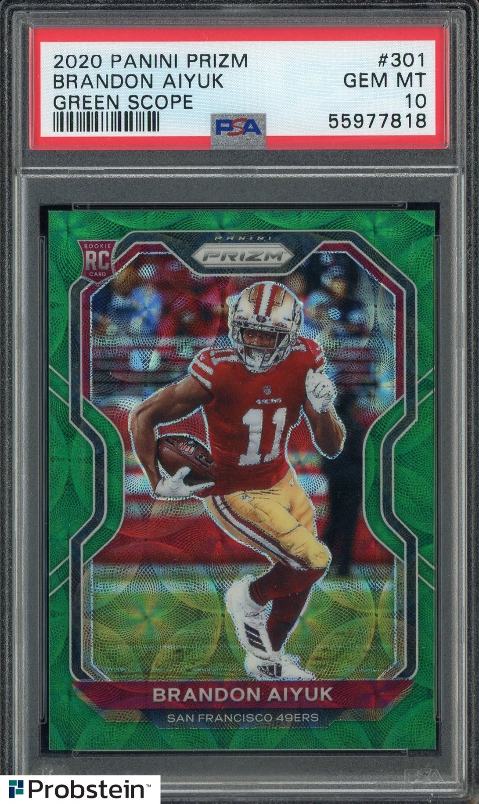 Brandon Aiyuk Panini Prizm #301 Green Scope