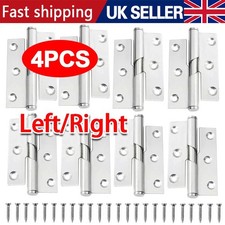 4X RIGHT or LEFT 3" 75MM STAINLESS STEEL RISING DOOR BUTT HINGES 