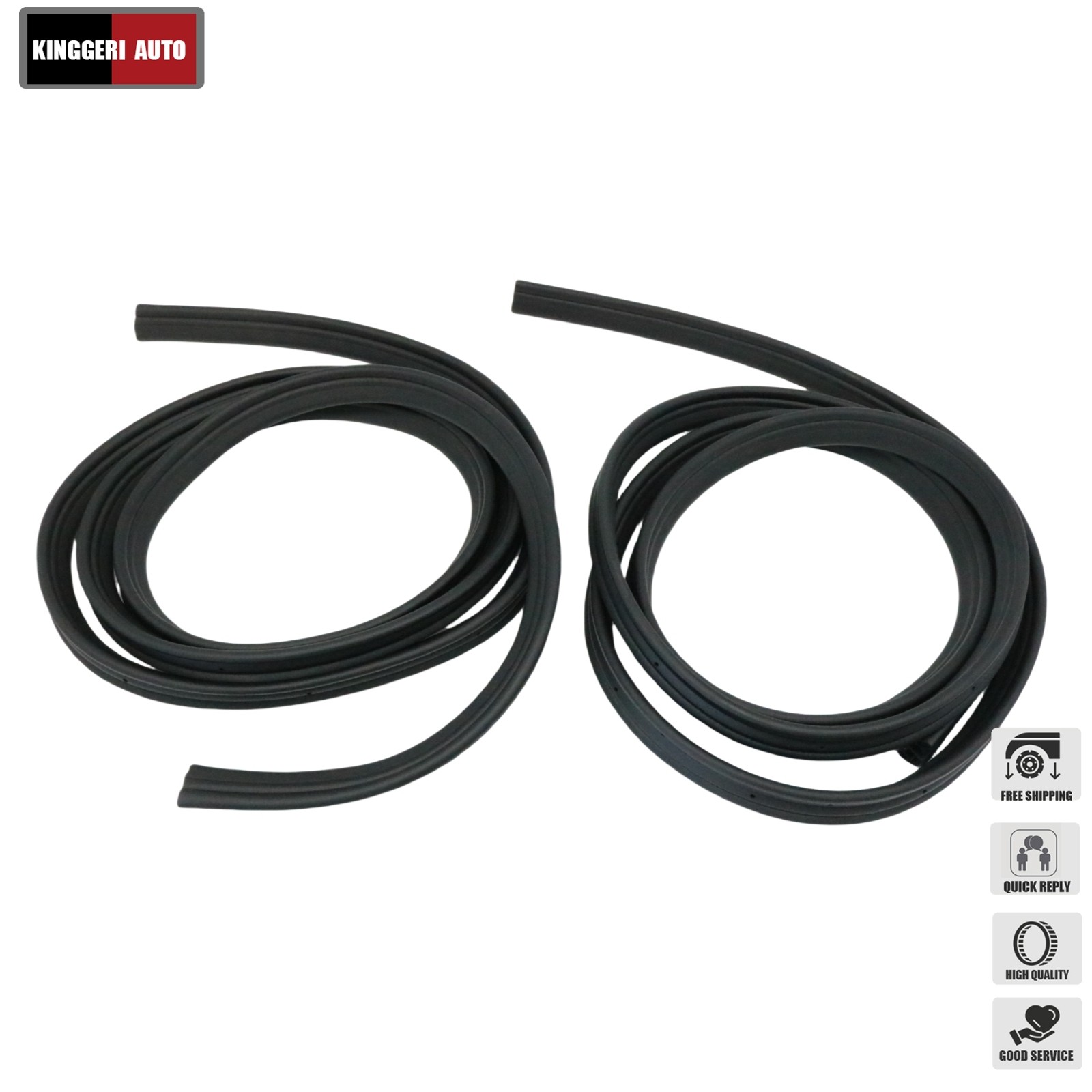 2pcs Door Weatherstrip Seal Rubber Rear LH & RH For 2007-2014 Chevy GMC Cadillac