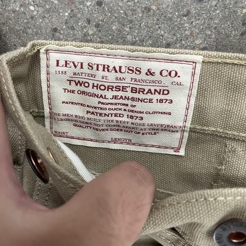 Levi's Mens LVC Buckle Back Sample Khaki Brown Denim Pants Actual Size 34x31 - Picture 3 of 6