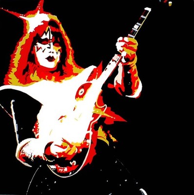 ACE FREHLEY Kiss 'LOVE GUN' limitiert signiert/Nummer 12'' x 12'' ROCK KUNSTDRUCK