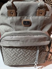 Dikaslon Diaper Bag Backpack Sage Green Gray Multi Pocket Baby Bag Excellent