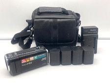 JVC Camcorder GZ-E10BU Full HD 40X Optical Zoom w/ 4 Batteries  Charger READ