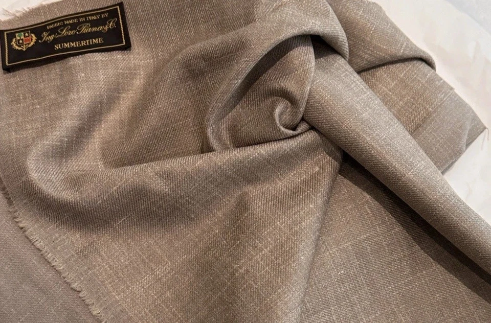 Traje de lujo LORO PIANA VERANO lana seda lino tela elástica 1,5 metros Foto 2 de 3