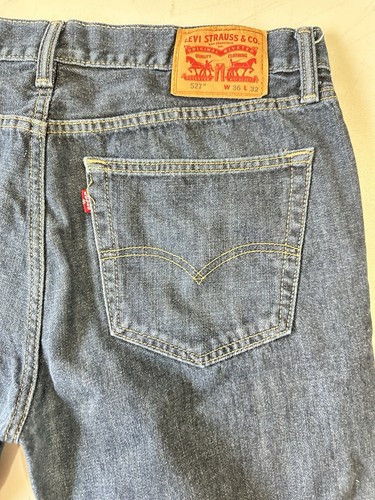 Jeans Levi's 527 uomo 36x32 slim bootcut jeans lavaggio scuro cotone #0741 - Foto 11 di 12