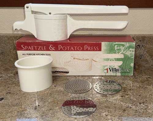Spaetzle & Potato Press Heavy Duty 3 Interchangeable Disks No 643