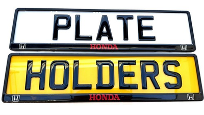 #ad 2x 3D Gel Show Plates 2 x Red Honda Number Plate Holders GBP 39.70