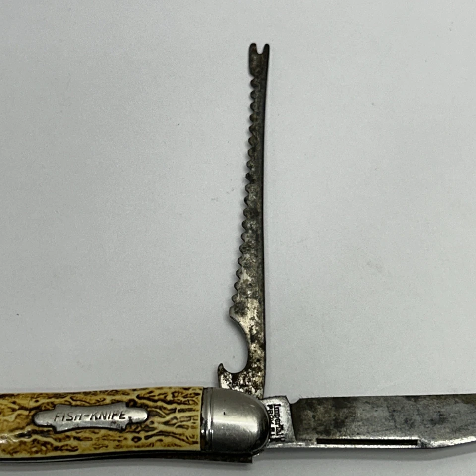 De colección Único Imperial PROV. R.I. U.S.A.  Cuchillo de pesca 2 hojas Foto 4 de 4