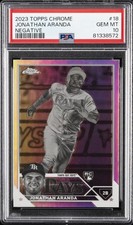 2023 TOPPS CHROME NEGATIVE REFRACTOR #18 JONATHAN ARANDA ROOKIE RC PSA 10