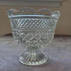 Vintage Anchor Hocking Wexford Glass Centerpiece Footed Bowl