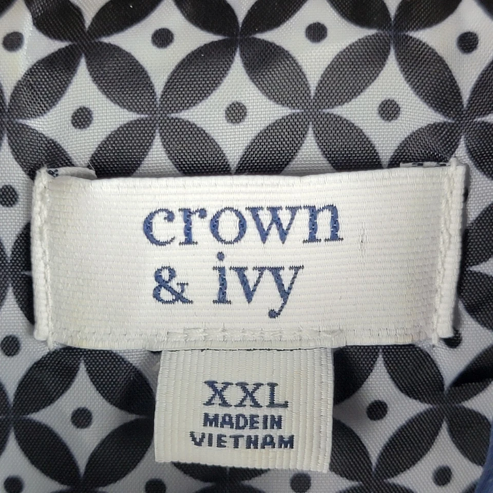 Crown Ivory 2X Chaleco Puff Chaqueta Azul Dorado Cremallera Completa Bolsillo Acolchado Viaje Informal  Foto 4 de 4