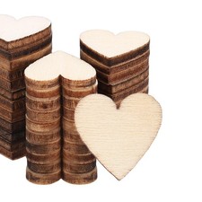 15mm Wooden Hearts, 100 Pack Unfinished Wood Hearts Blank Wooden Cutouts