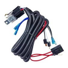 12V 80A Car Wiring Harness Relay Kit, 4 Pin SPST Vehicle Grille Double Horn