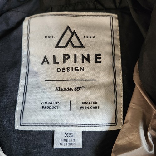 Alpine Design Down Puffer Hooded Coat, Womens XS, Black - Picture 2 of 9