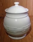 Longaberger Woven Traditions Pottery IVORY 9 1/2" Tall Canister