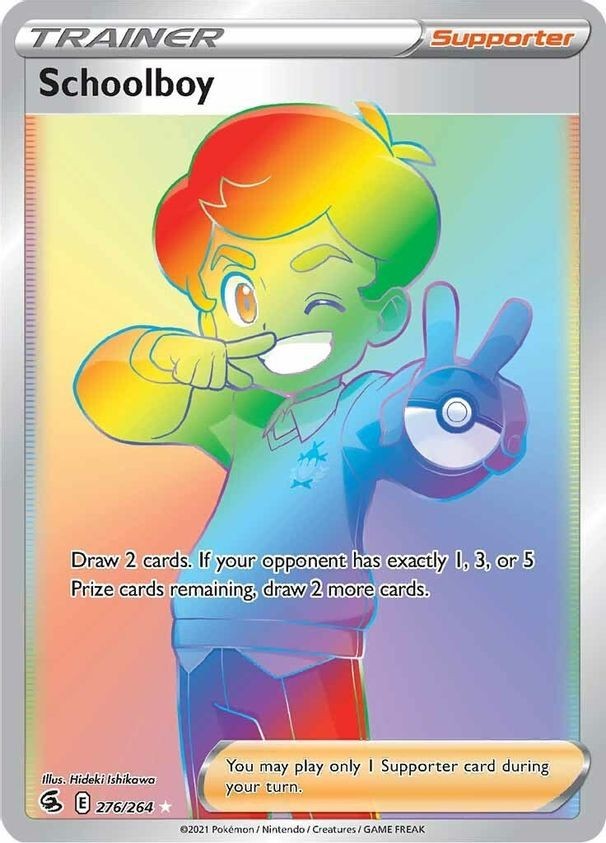 Schoolboy - 276/264 - Pokemon Fusion Strike Sword & Shield Secret Rare Card NM