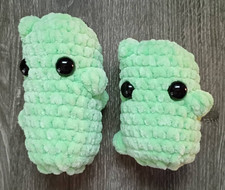 Set of 2 Crochet Handmade Amigurumi Pickles 1 Big 1 Little