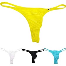 Men's Thong Underwear Ice Silk Low Waist Comfortable Breathable Briefs