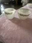 Vintage Pyrex Corning Spring Blossom Crazy Daisy Creamer & Sugar Bowl with LID