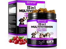 15 in 1 Dog Multivitamins and Supplements for Hip  Joint  Skin  Coat, 150CT