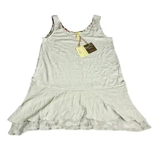 Matilda Jane NWT Gray Tank Lace Lined Top Boutique US M Cotton Ruffle Whimsygoth