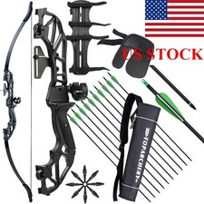 54" Takedown Recurve Bow  Carbon Arrows Set For Archery shooting Hunting Target