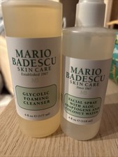 New Mario Badescu Glycolic Foaming Cleanser 6 oz  Facial Spray Aloe 4 Oz