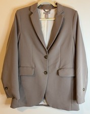 H M Women  s Single-Breasted Taupe Classic Blazer Size S